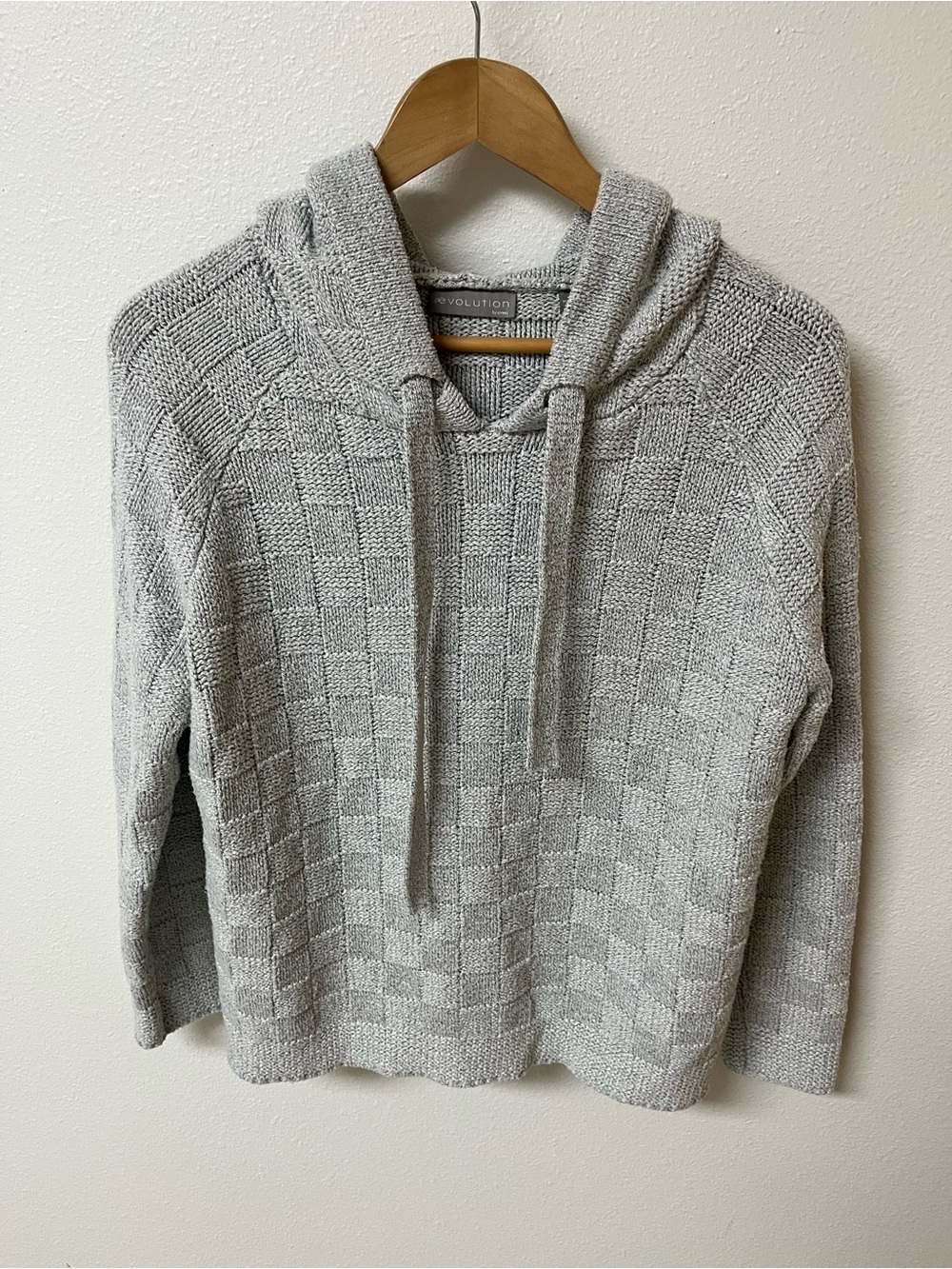 Evolution by Cyrus Light Gray Knit Hoodie women’s size S